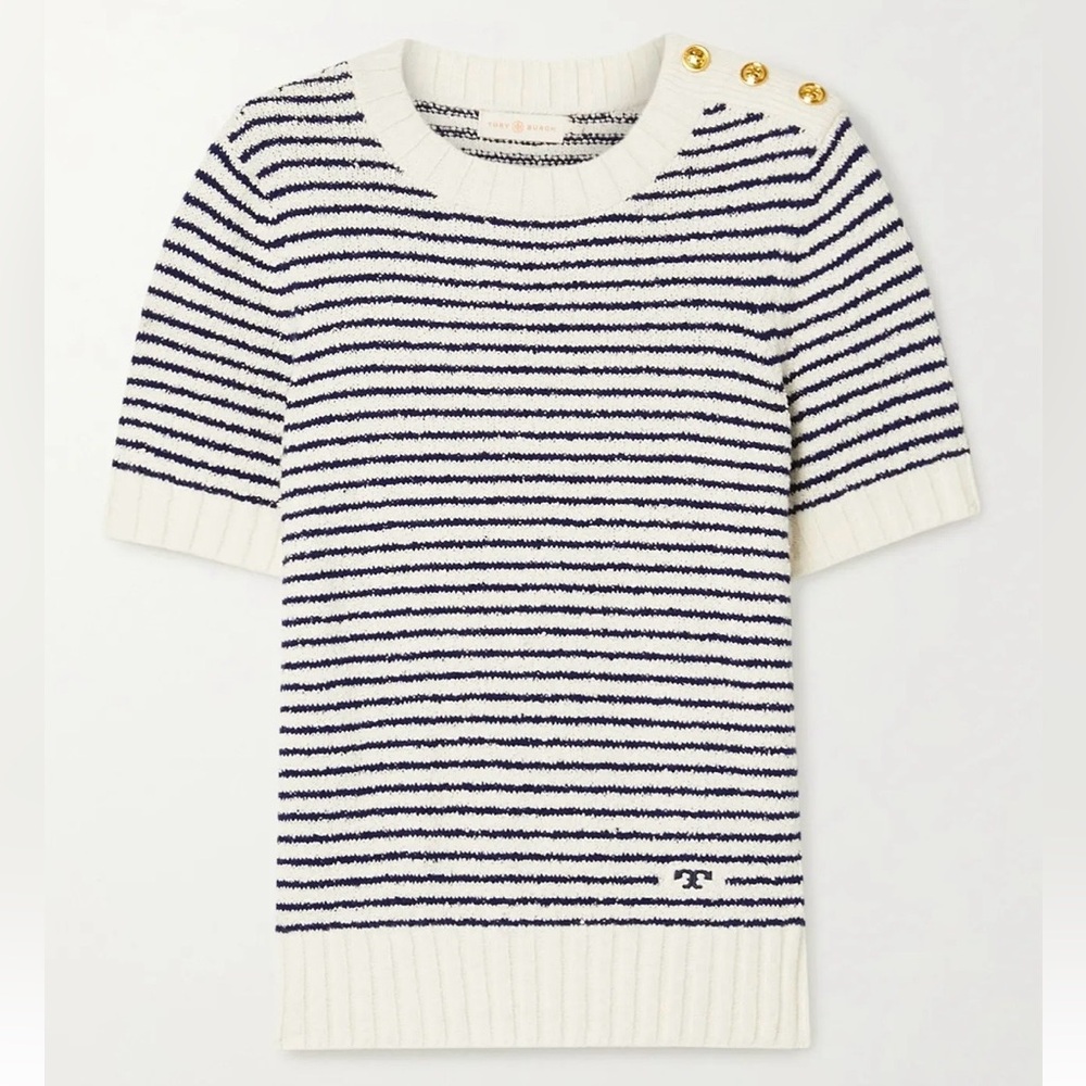 Tory Burch Striped Cotton-Bouclé Shirt